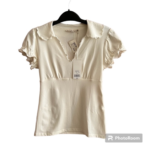- NWT Nanette Lepore Cream Short Sleeve Top Size XS - Picture 1 of 4